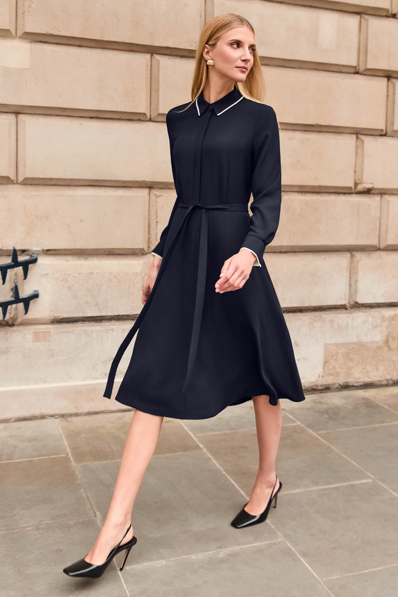 Clerkenwell Navy and Ivory Shirt Dress