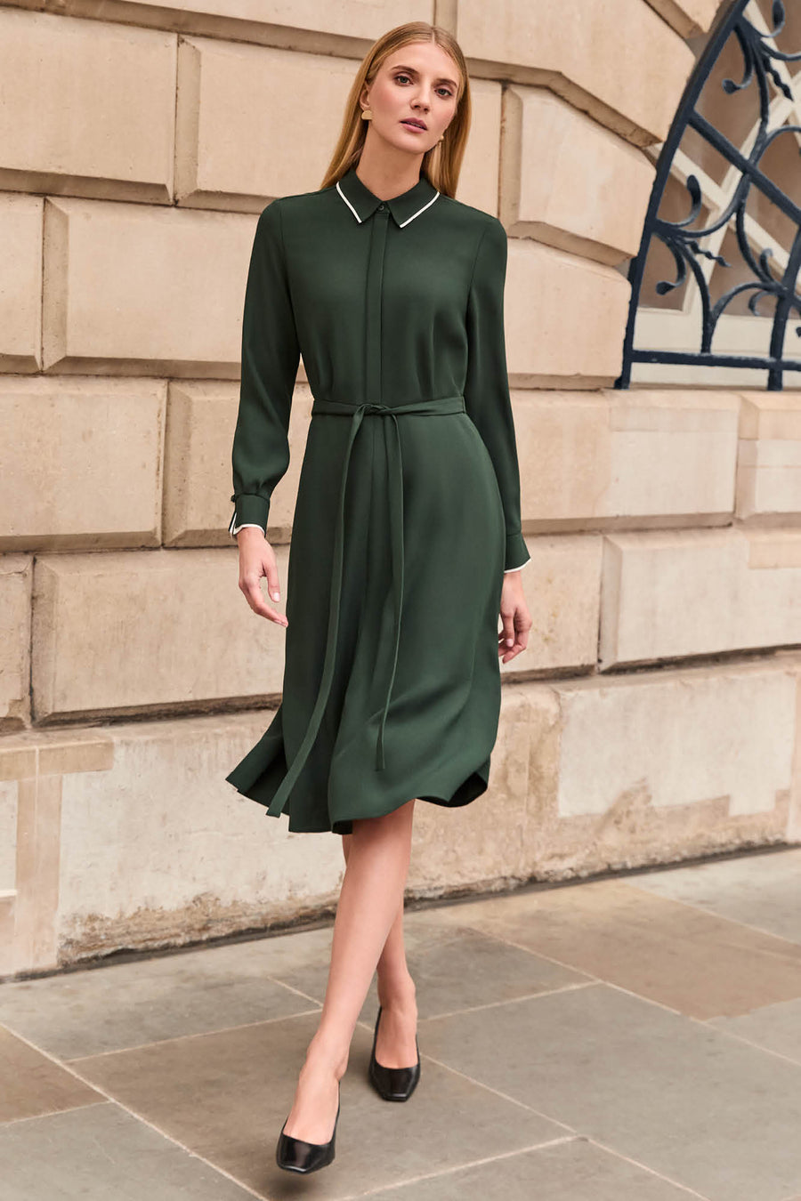 Clerkenwell Green and Ivory Shirt Dress