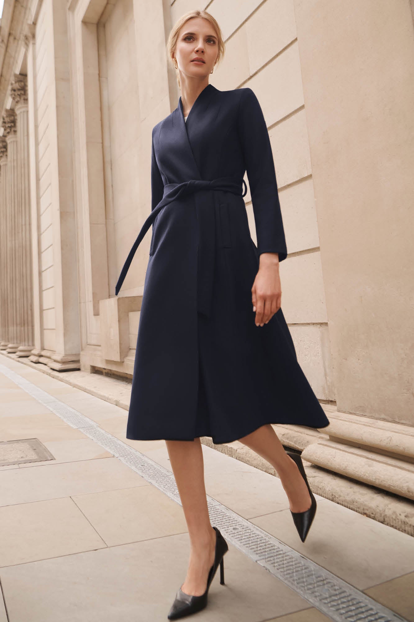 Cheltenham Navy Cashmere Blend Coat