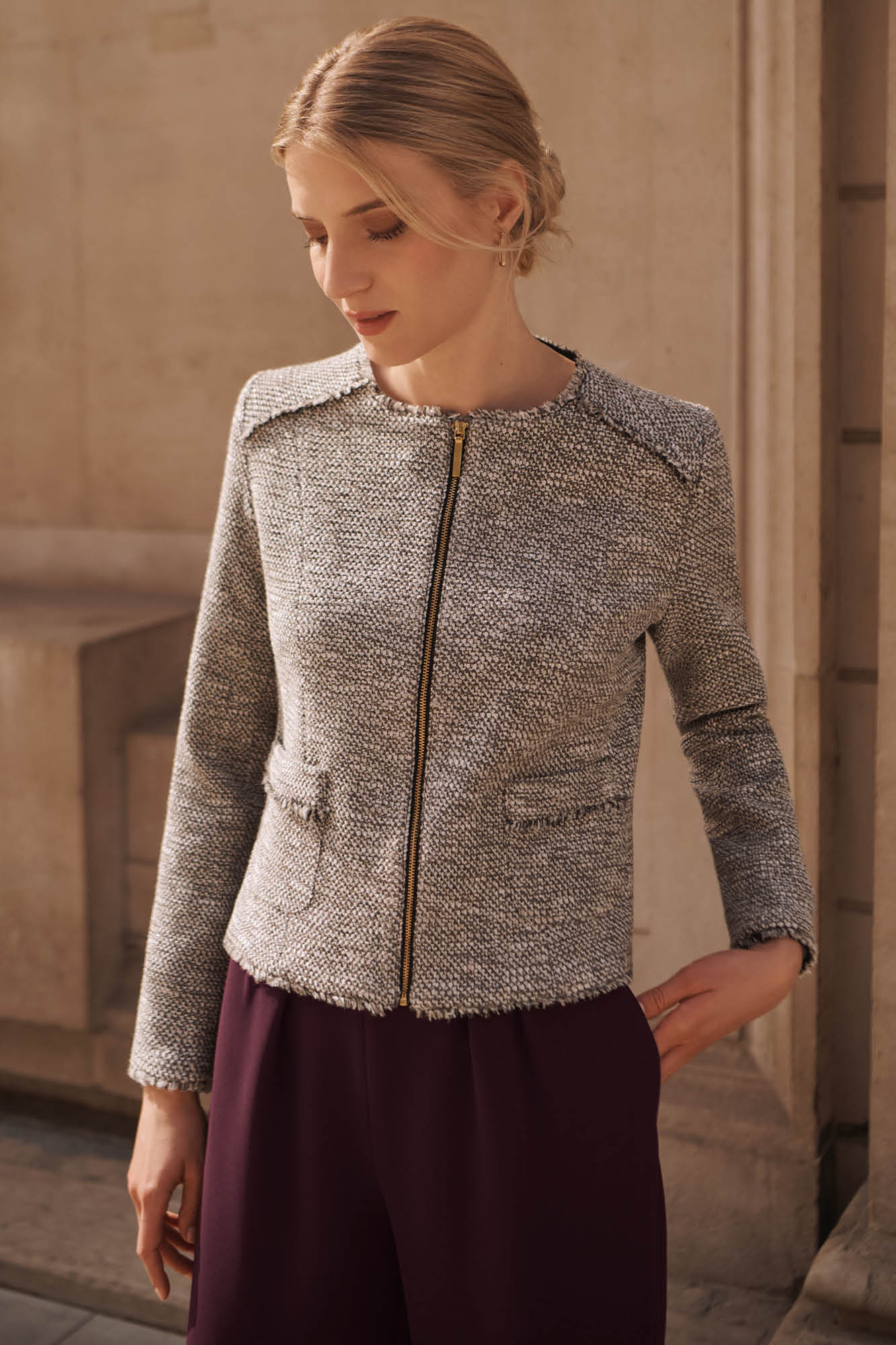 Babington Pewter Boucle Jacket