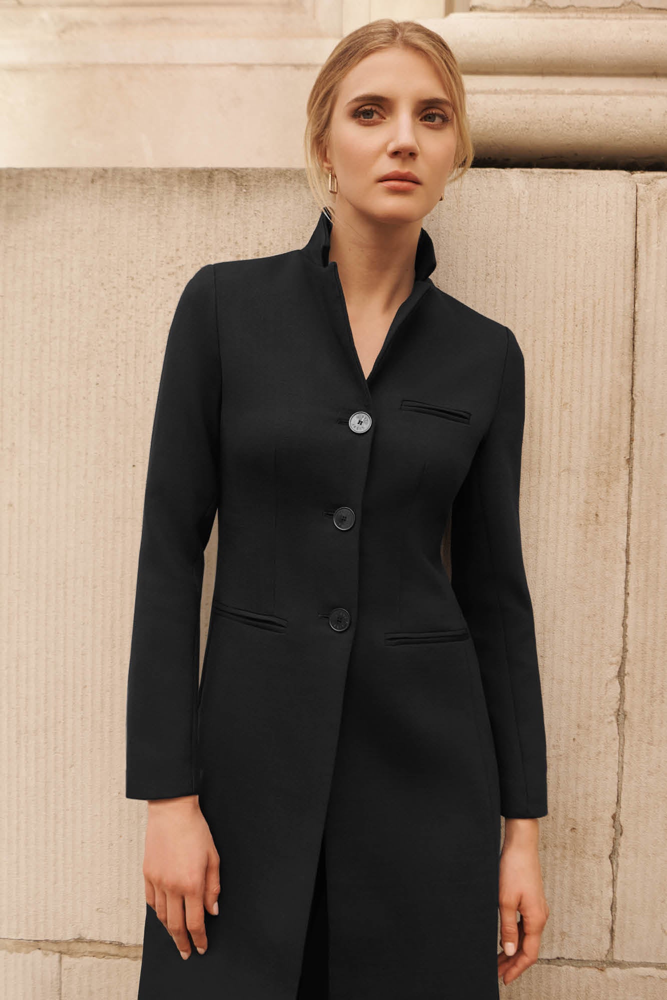 Cambridge Black Wool Blend Coat