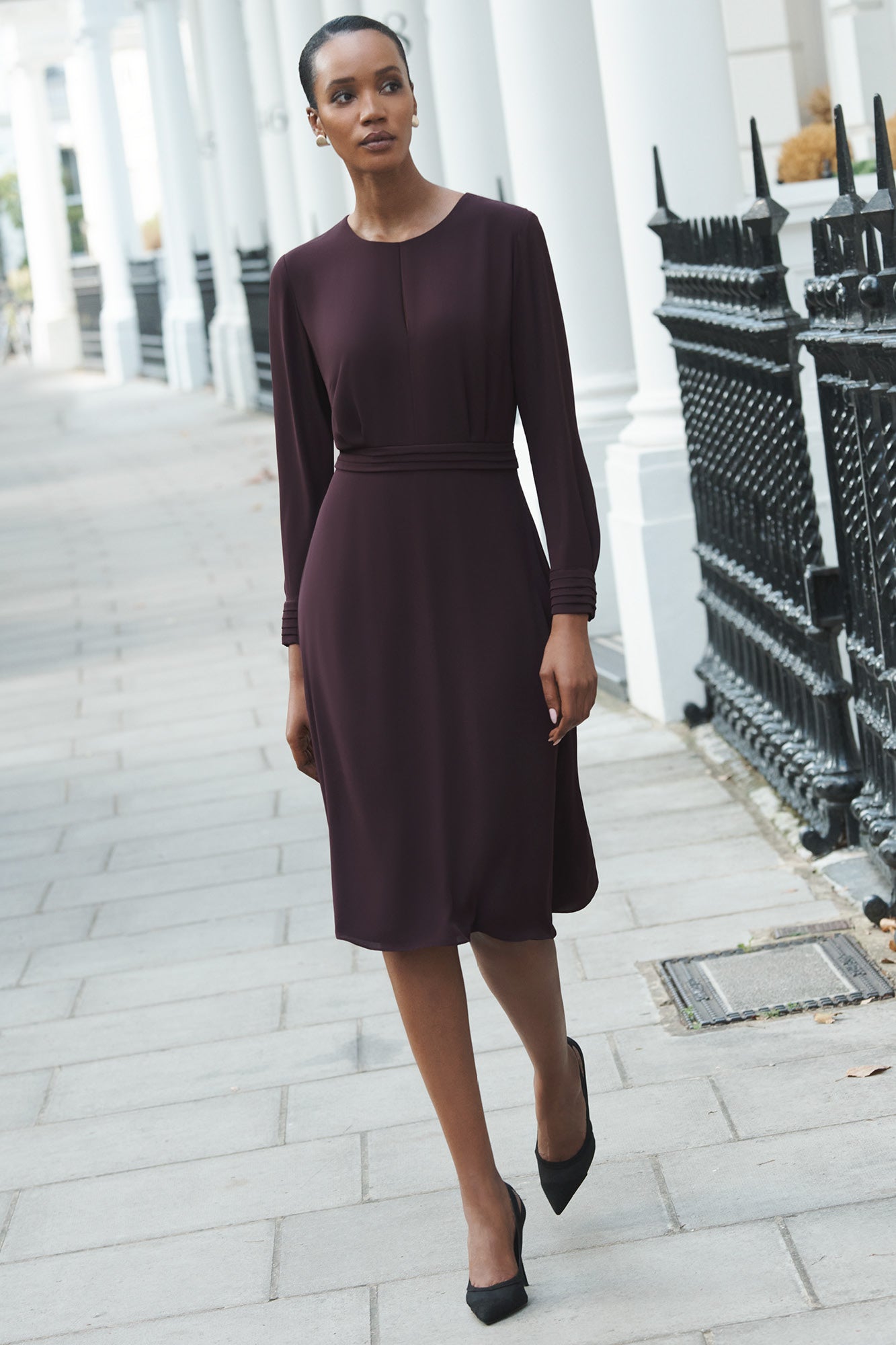 Exmouth Aubergine Dress Libby London