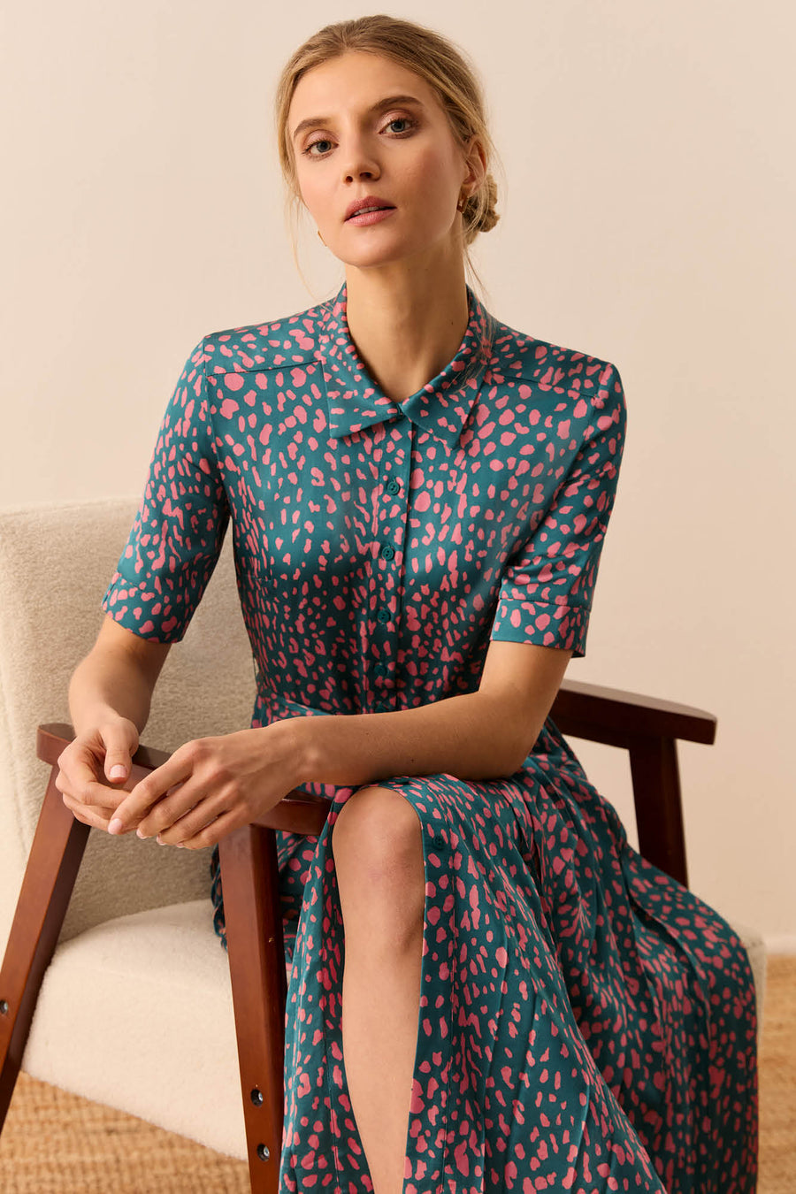 Tavistock Spot Print Shirt Dress