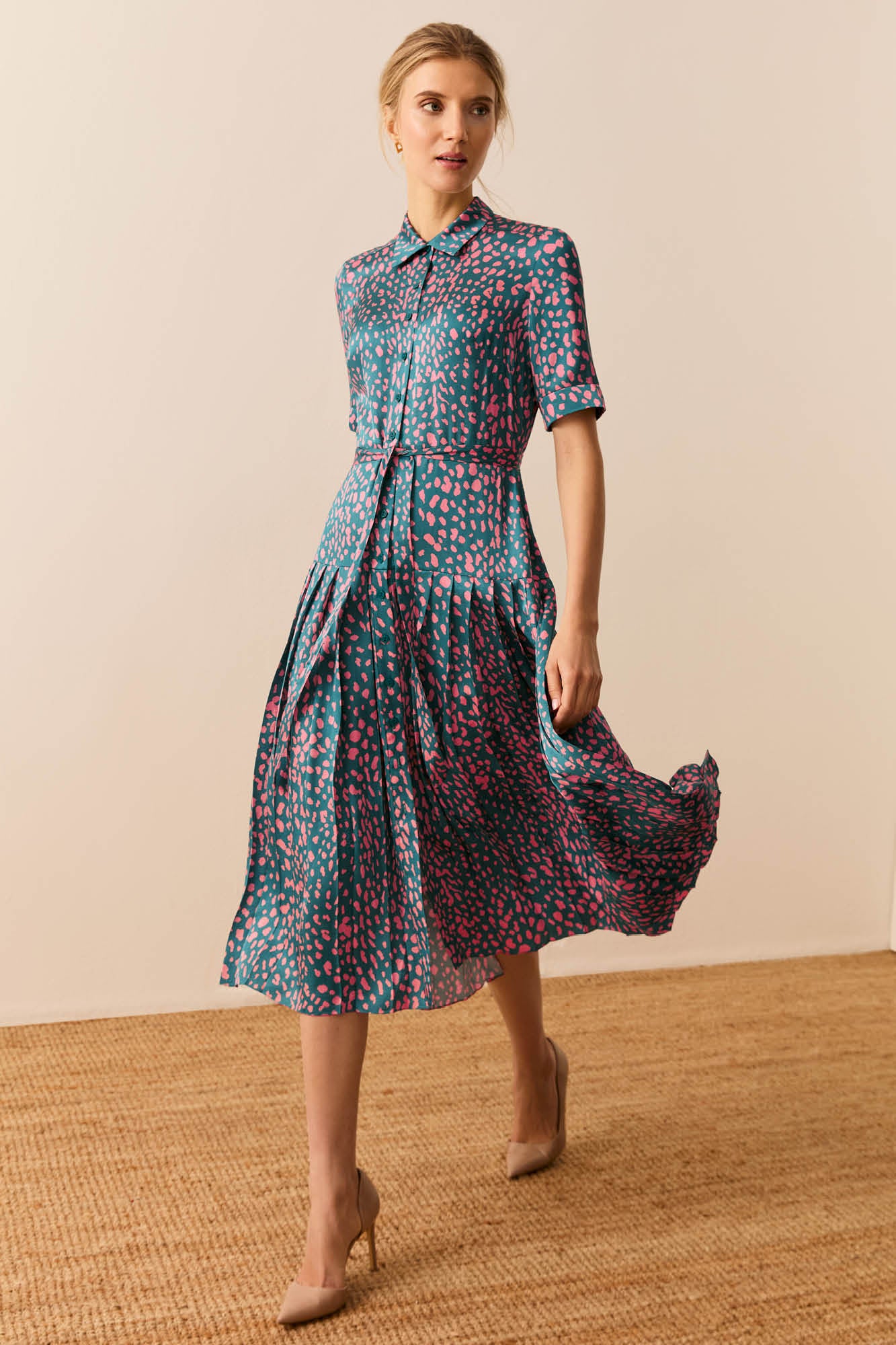 Tavistock Spot Print Shirt Dress