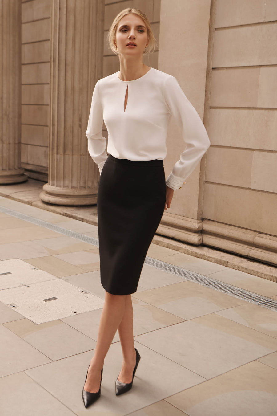 Suzy Black Performance Tailoring Skirt