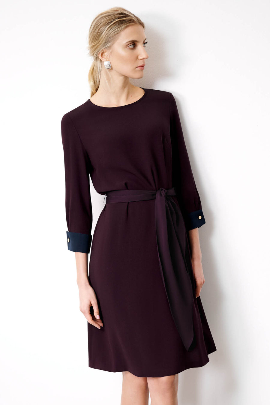 Granville Aubergine and Navy Dress