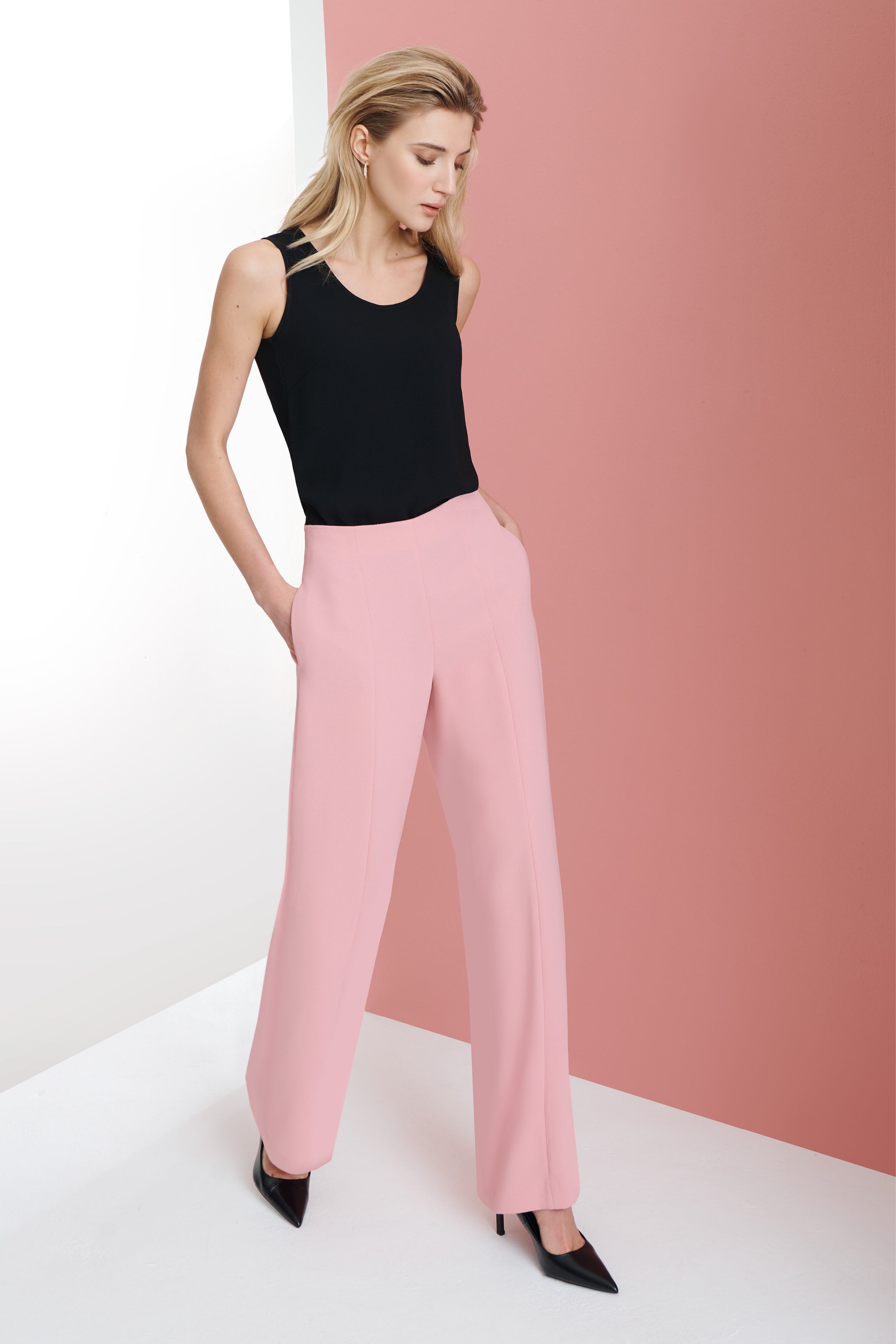 Mineral Washed Wide Leg Pink Trouser Pants – Rag & Muffin